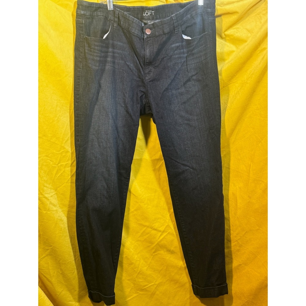 Ann Taylor LOFT Modern Skinny Ankle Jeans Dark Wash Indigo 34/18T Womens